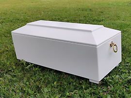 Fötensarg 45 cm weiß lackiert