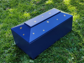 Fötensarg 30 cm nachtblau mit Sternen